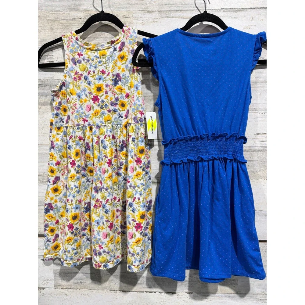 Old Navy Epic Threads Dress Girls 10-12 Floral Polka Dot Cottagecore NWT EUC